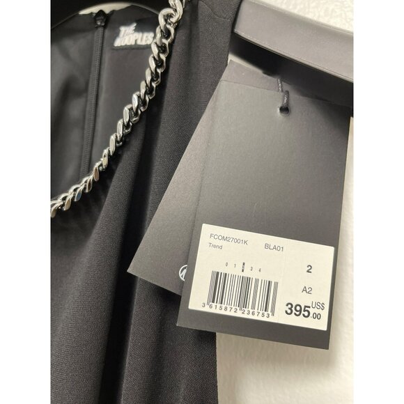 The Kooples $395 Chain Neck T Back Black Jumpsuit Sz Medium NWT - Picture 6 of 10